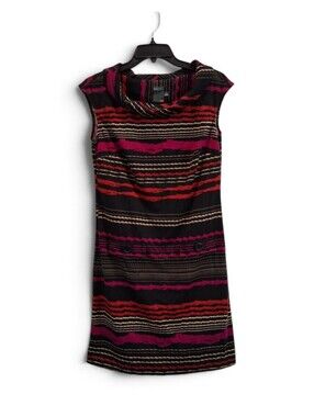 Gabby Skye Striped Cowl Neck Shift Dress Sze 6